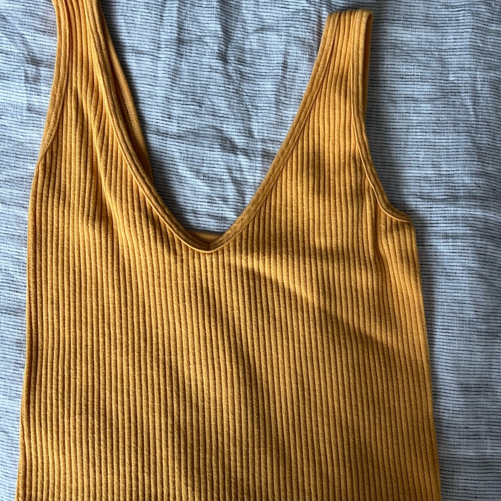 Ribbed Mustard Tank Top